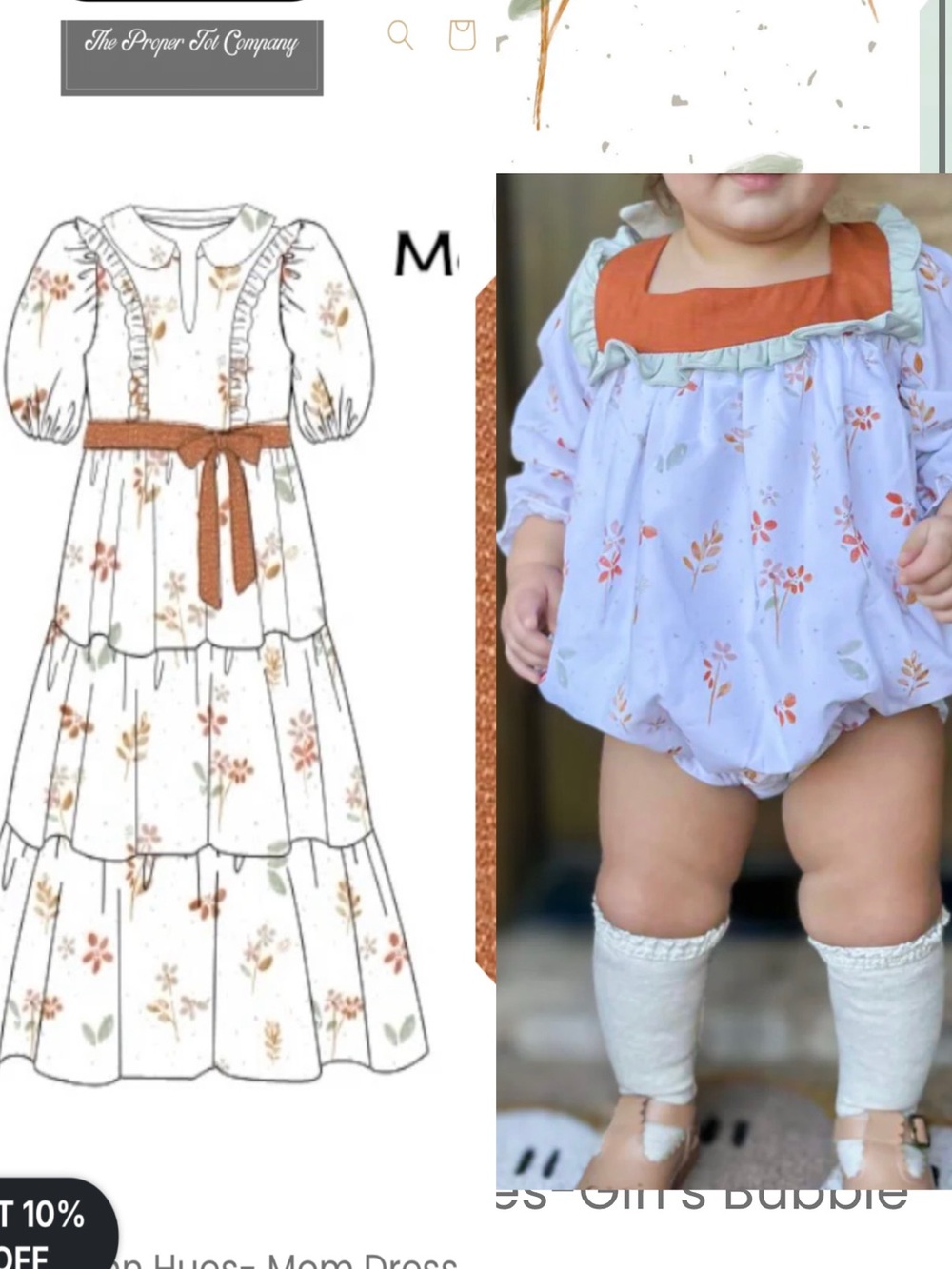 NEW IN BAG - The Proper Tot - BUNDLE - Mom dress + baby bubble - autumn hues